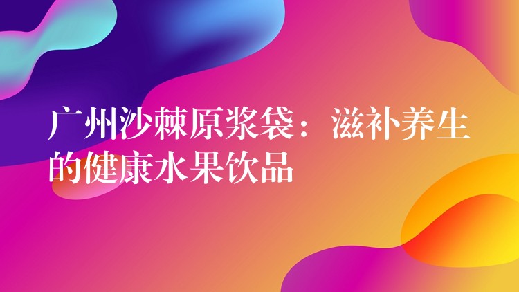 廣州沙棘原漿袋：滋補養(yǎng)生的健康水果飲品