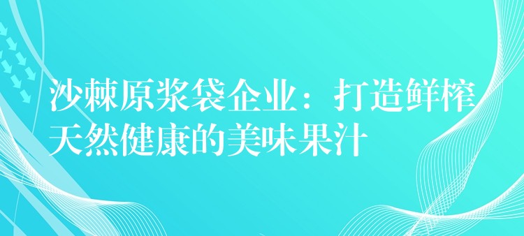 沙棘原漿袋企業(yè)：打造鮮榨天然健康的美味果汁