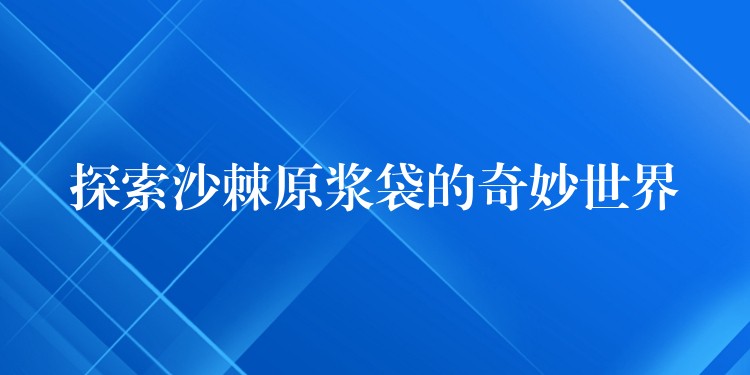 探索沙棘原漿袋的奇妙世界