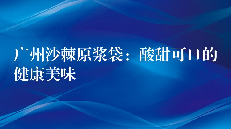 廣州沙棘原漿袋：酸甜可口的健康美味