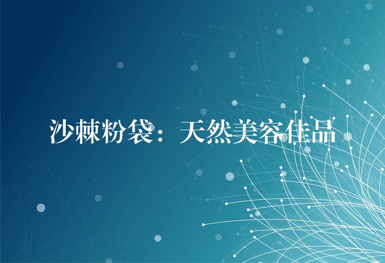沙棘粉袋：天然美容佳品