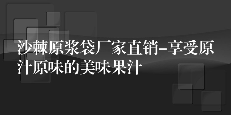 沙棘原漿袋廠家直銷-享受原汁原味的美味果汁 沙棘原漿袋廠家直銷-享受原汁原味的美味果汁